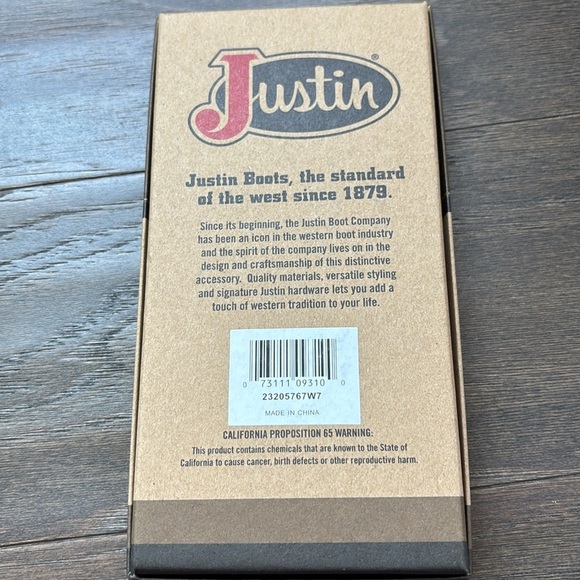 Justin Boots Genuine Leather, RFID,Horsehair braid,Aztec stitching Rodeo bifold - Picture 10 of 10